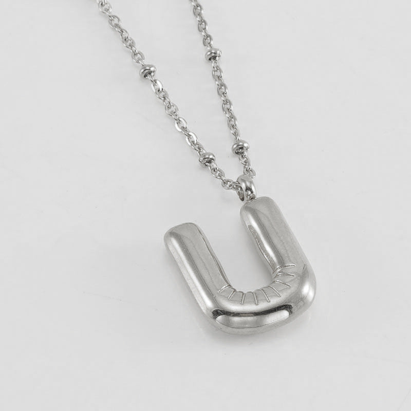 Women's Fashion Bubble Letter Pendant Letter Necklace 8a2536c3 3e12 4642 9644 1cc8b0282878