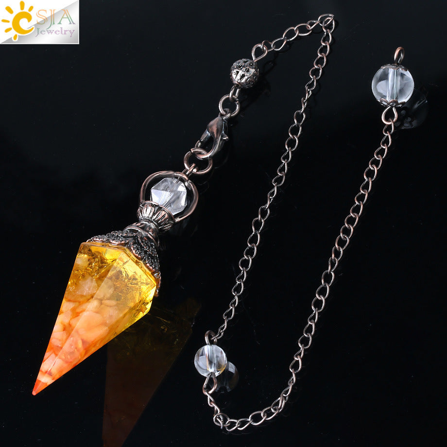 Colorful Crystal Pendulum Natural Gravel Pendant 8ad73dee 43cf 4479 acb5 d23b56398124