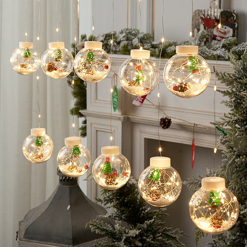 10PCS LED Christmas Curtain Lamp Fairy Snowman Wishing Ball Lamp String Christmas Window Decoration Christmas Light Room - HD Wireless Product #13