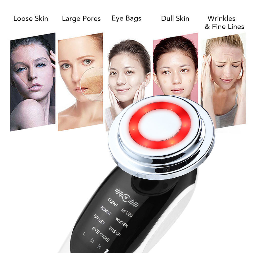 7-in-1 Facial Massager EMS Micro-current Color Light Vibration LED Beauty Purifying Introducer Skin Care Beauty Device - HD Wireless Product #4