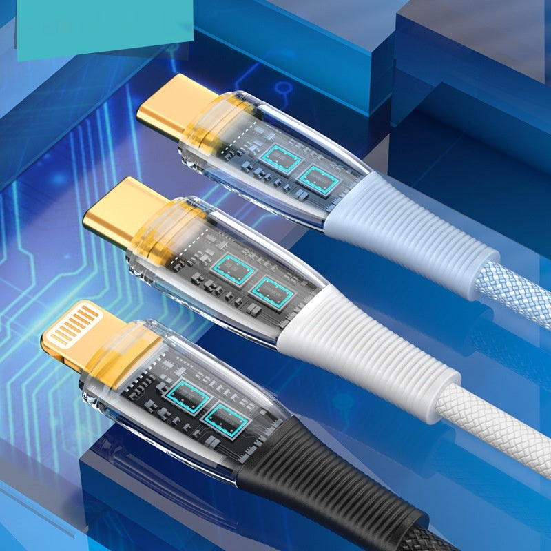 Low Temperature Fast Charging Transparent Data Cable - 图片 1