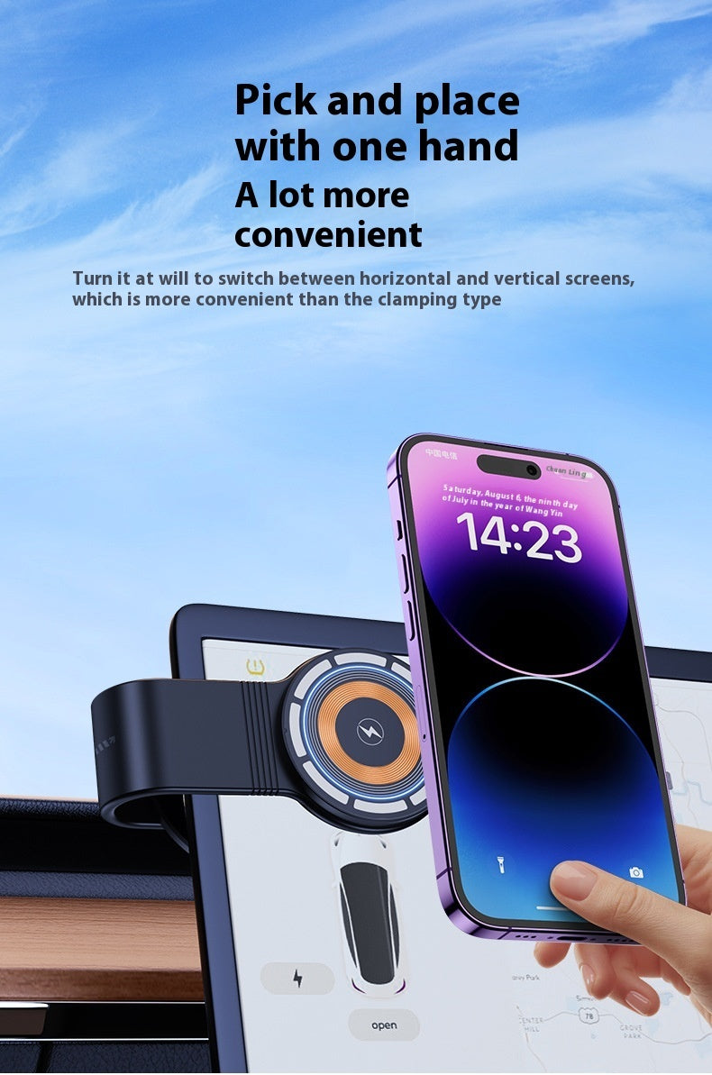 Large Screen Dashboard Bending Magnetic Suction Wireless Charger On-board Bracket - 图片 7