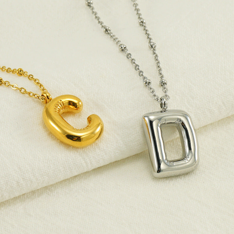 Women's Fashion Bubble Letter Pendant Letter Necklace 8bf6a592 7451 4bf8 9bf1 ae931bf61ff7