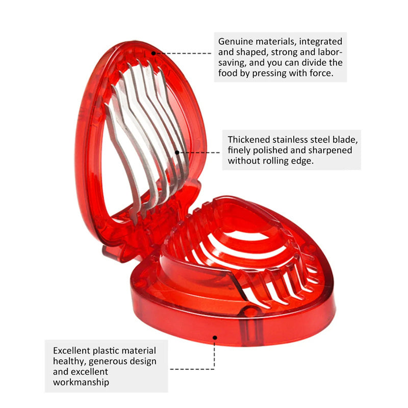 Red Strawberry Slicer Plastic Fruit Carving Tools Salad Cutter Berry Strawberry Cake Decoration Cutter Kitchen Gadgets 8c5b89