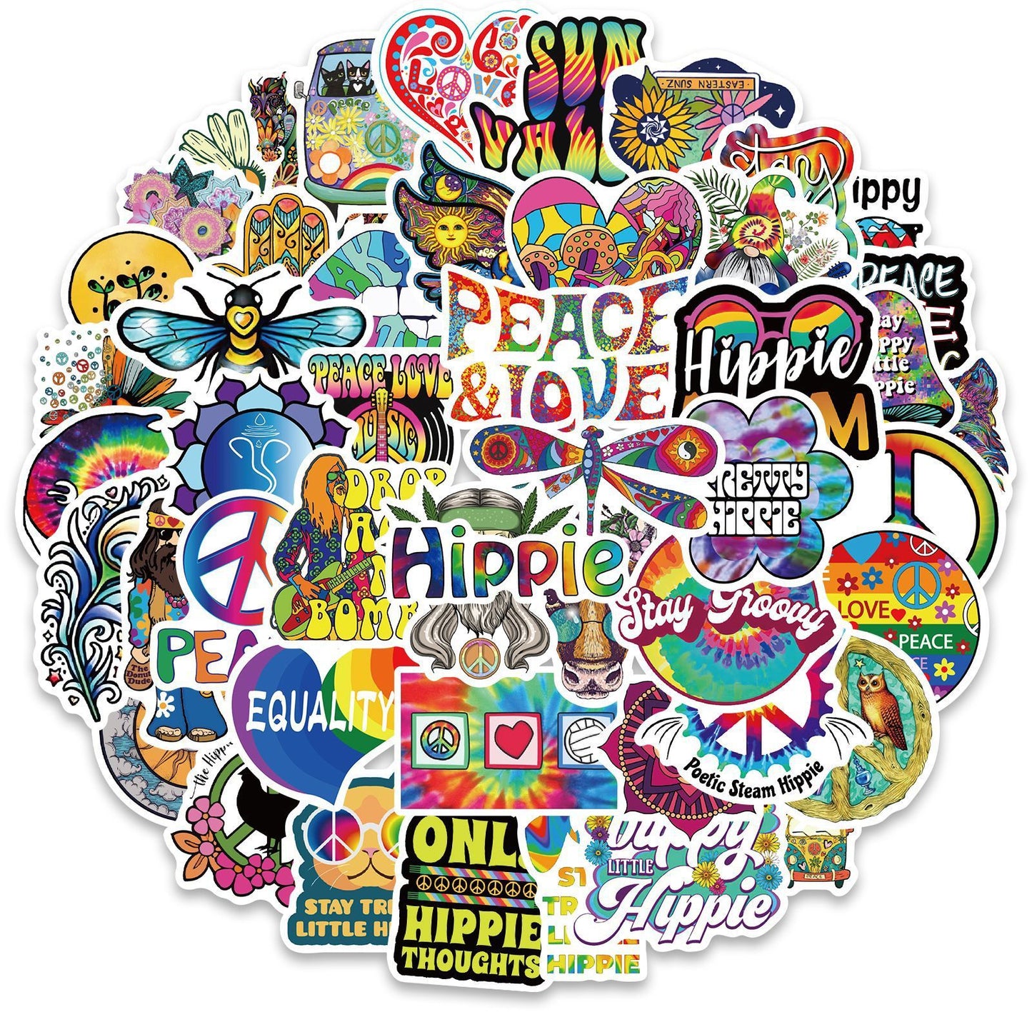 50 Cartoon Hippie Hippie Stickers Personalized Decoration Line - HD Wireless Product #6