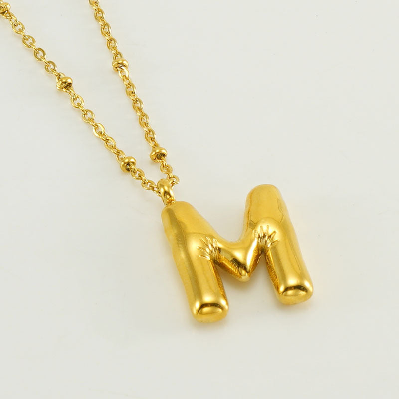 Women's Fashion Bubble Letter Pendant Letter Necklace 8ca3dac2 0270 4db7 be24 c62dbabf35cd