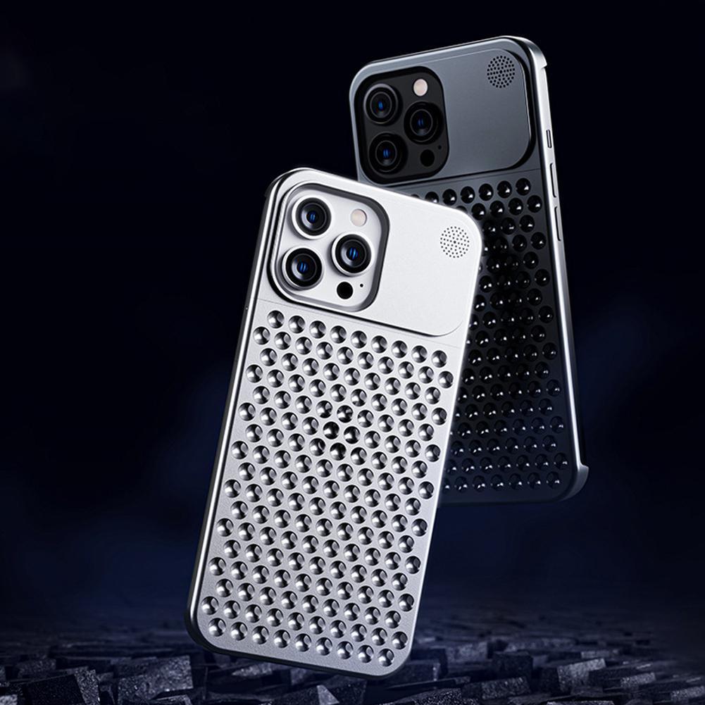 Aluminum Alloy Phone Case For 14 13 Pro Max Plus Hollow Heat Dissipation Anti-fall Full Body Shockproof Phone Cove 8d2fa031 0