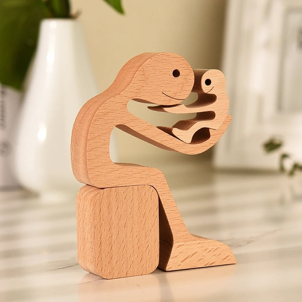 DIY Figurine Wood Dog Ornament Sculpture Home Decoration A Man A Dog Wood Sculpture Christmas Gifts Model Decor 8d64a891 81d6