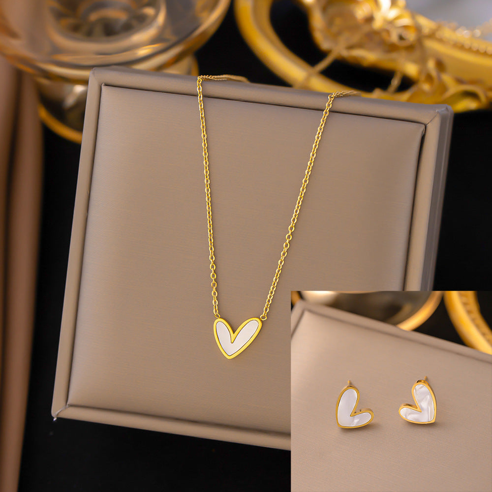 Stainless Steel Necklace Earrings Women's Jewelry Suit 8e7b4df0 c461 4d67 8c0a bf707b91d016