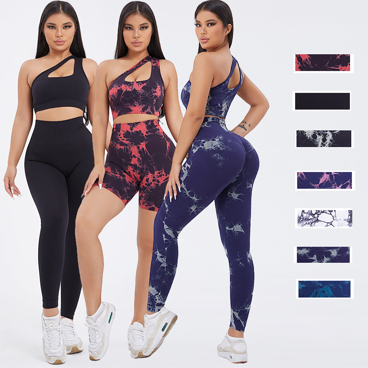 Women's One-shoulder Seamless Tie-dye Yoga Clothes Fitness Suit 8ec24e8c 008c 4798 853c 5d0071a6f138