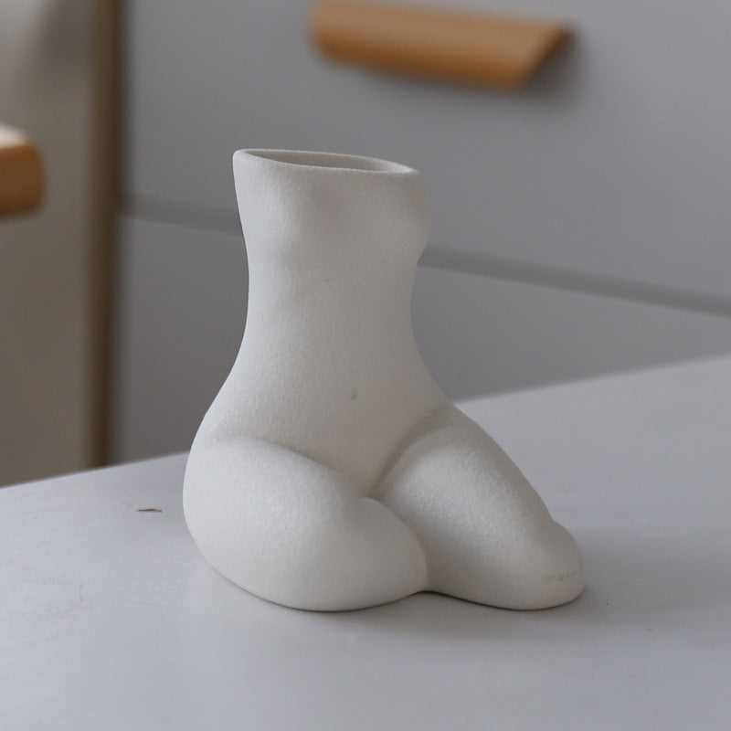 Frosted Sitting Dress Abstract Human Personality Ceramic Vase 8edec807 b90e 4a7d 9425 b76d52c65c1b