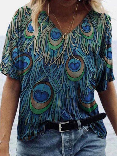 Oversized Loose V-neck Printed Short-sleeved T-shirt 907d6b80 b29b 4f3b b240 1a3f989da67c