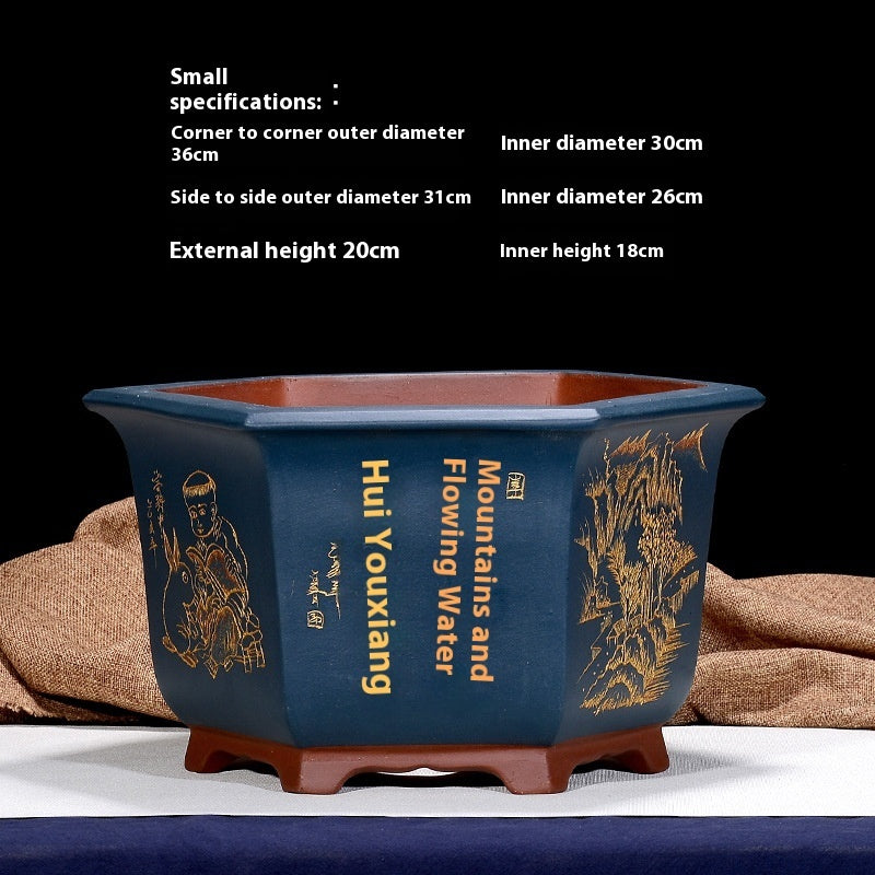 Purple Sand Flowerpot Breathable Bonsai Pot Orchid Pots Banyan Potted Green Radish 90c84ff3 d3bc 4c04 a7b7 83ab7b8c2168