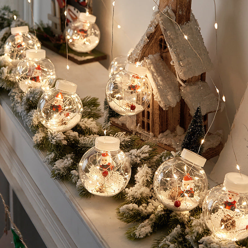 10PCS LED Christmas Curtain Lamp Fairy Snowman Wishing Ball Lamp String Christmas Window Decoration Christmas Light Room - HD Wireless Product #7
