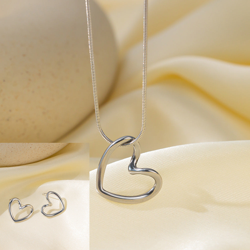 Stainless Steel Necklace Earrings Women's Jewelry Suit 92b9ead5 aa3f 4c7e b81e 683e72e554a7