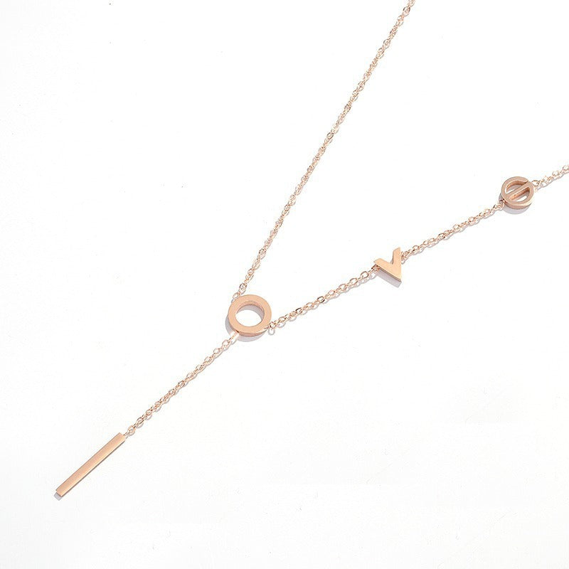 Ladies LOVE clavicle chain 931310708936