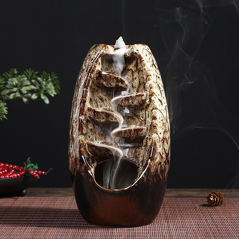 Multi-layers Ceramic Back flow Incense Burner 933584278822