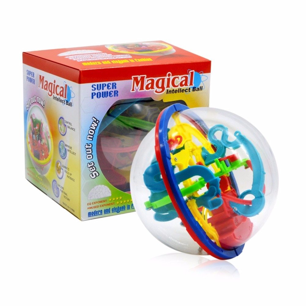100 Step 3D puzzle Ball Magic Intellect Ball Labyrinth Sphere Globe Toys Challenging Barriers Game Brain Tester Balance Training - HD Wireless Product #7