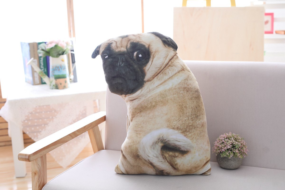 3D Simulation Belldog Plush Toy Pillow Real Life Doll Funny Pug Dog Doll Nap Pillow Lying Prone Soft Sofa Pillow - HD Wireless Product #7