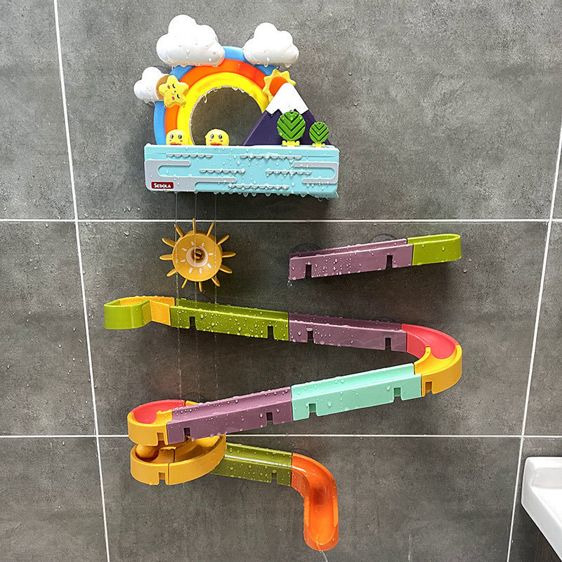 DIY Baby Bath Toys Wall Suction Cup Marble Race Run Track Bathroom Bathtub Kids Play Water Games Toy Set 943db525 da47 4060 8
