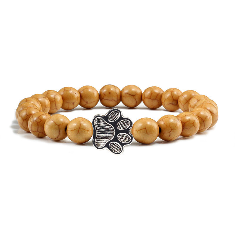 Cat Claw Bracelet Natural Turquoise Weathered Micro Inlay Bracelet 8MM Beaded Bracelet 9457415839171