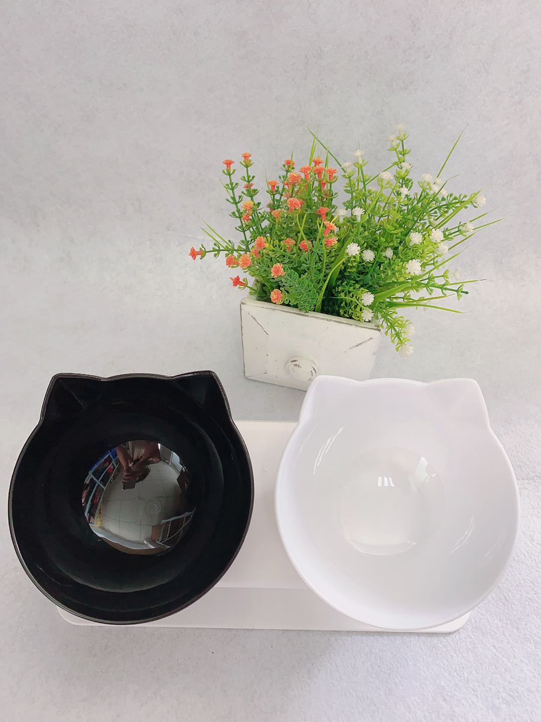 Cat Double Bowl Cat Food Bowl Protects Cervical Vertebra 952286772636