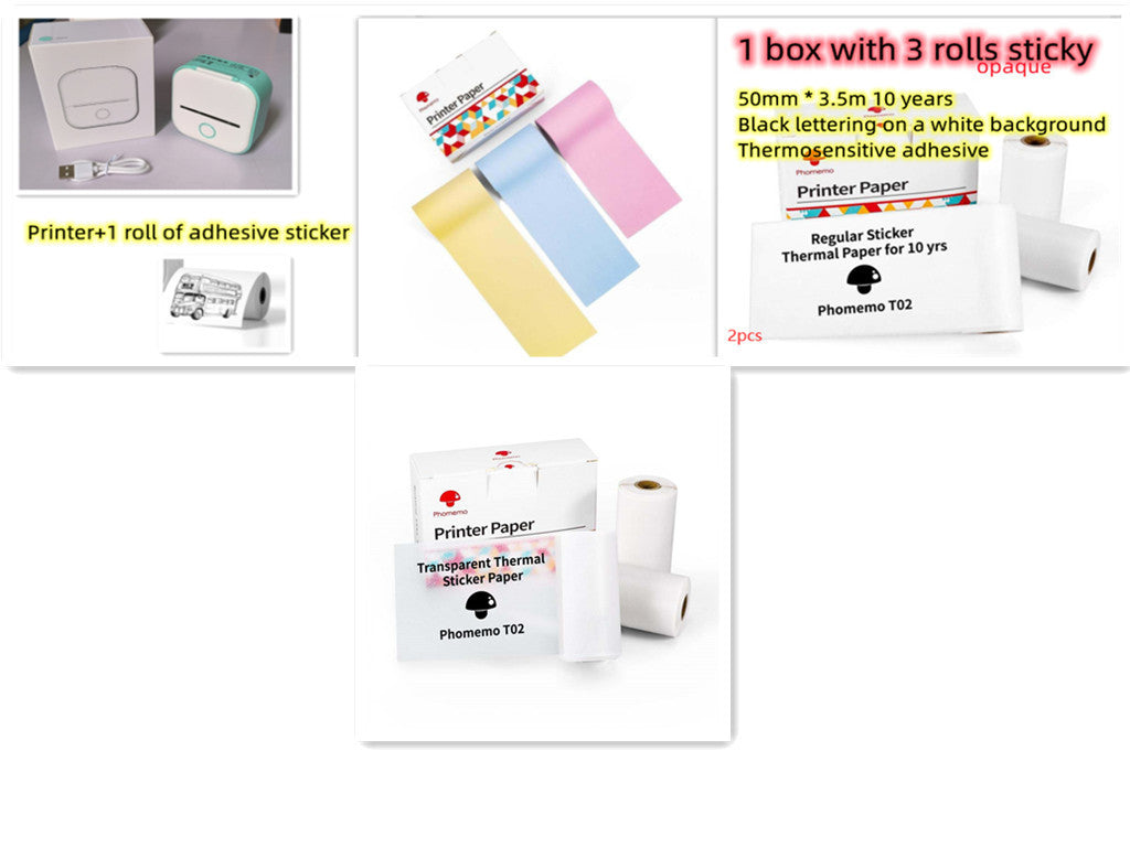 Portable Mini Thermal Label Printer Home Photo Printer Student Wrong Question Printer Bluetooth-compatible Mini Label Printer Price Tag - 图片 75