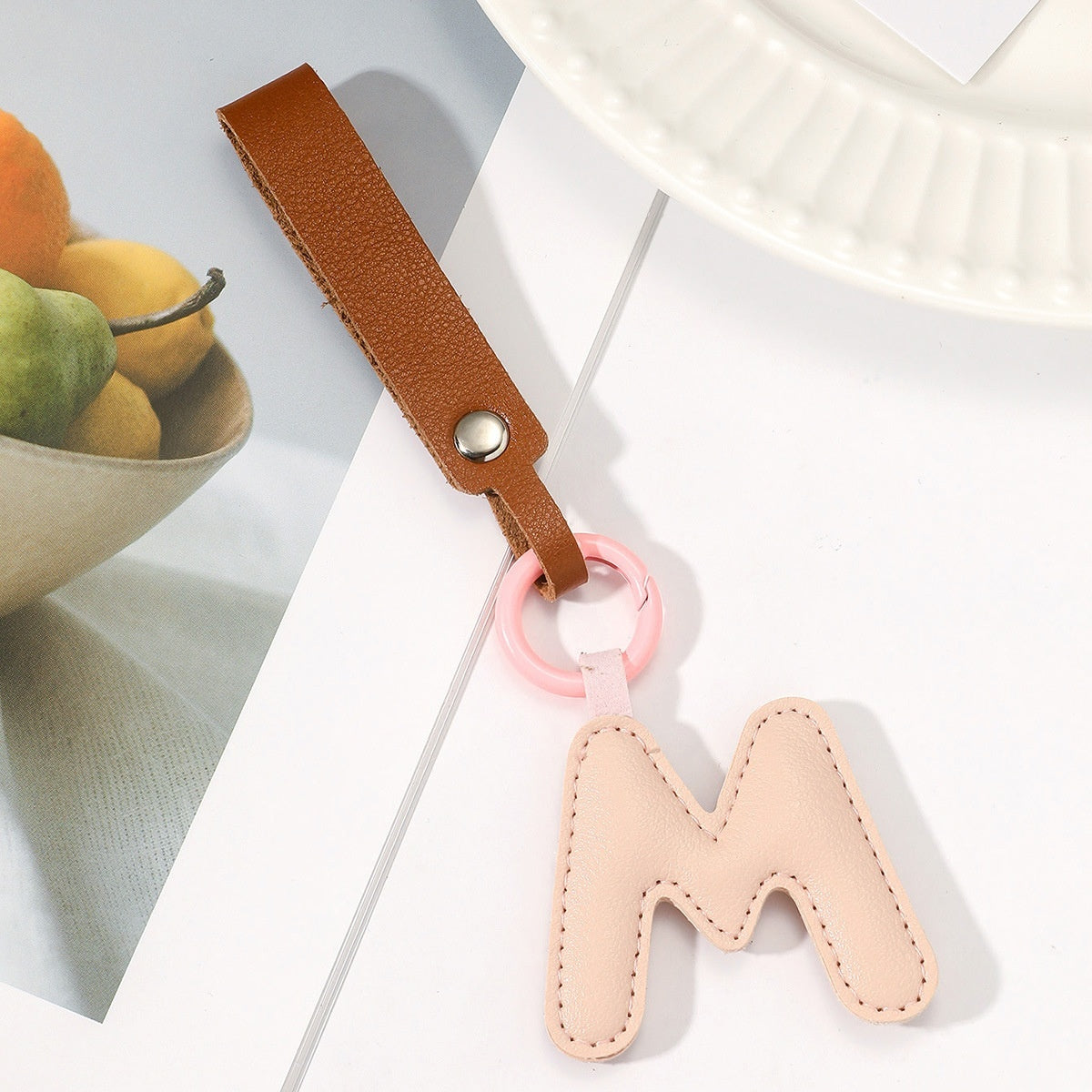 Fashion All-Match 26 Full Letter Leather Key Chain Pendant 95982f67 78c4 4b4e 894f 490980c1c160