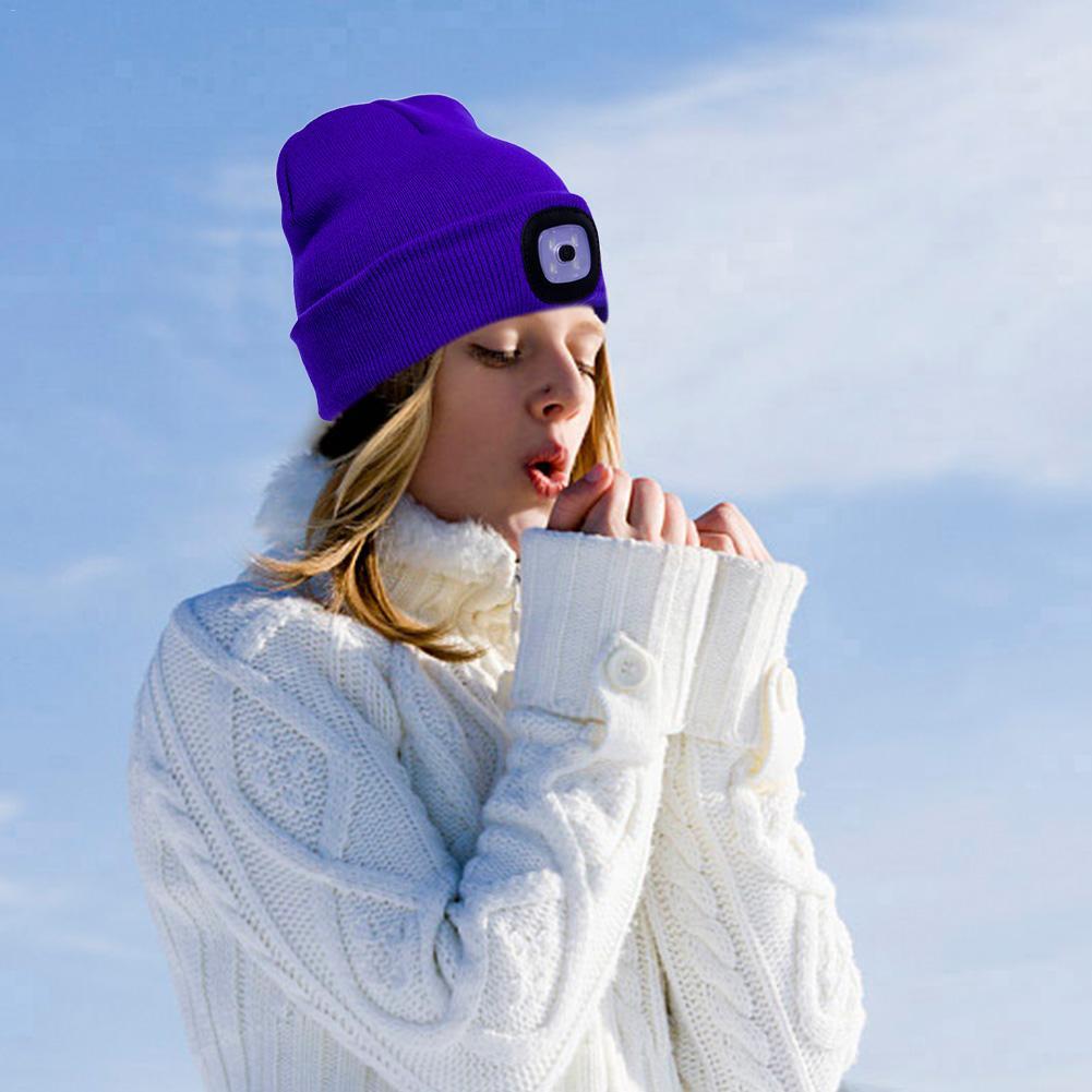 LED Knit Hat Button Cell Type Knitted Hat With Light Glowing 964027564554