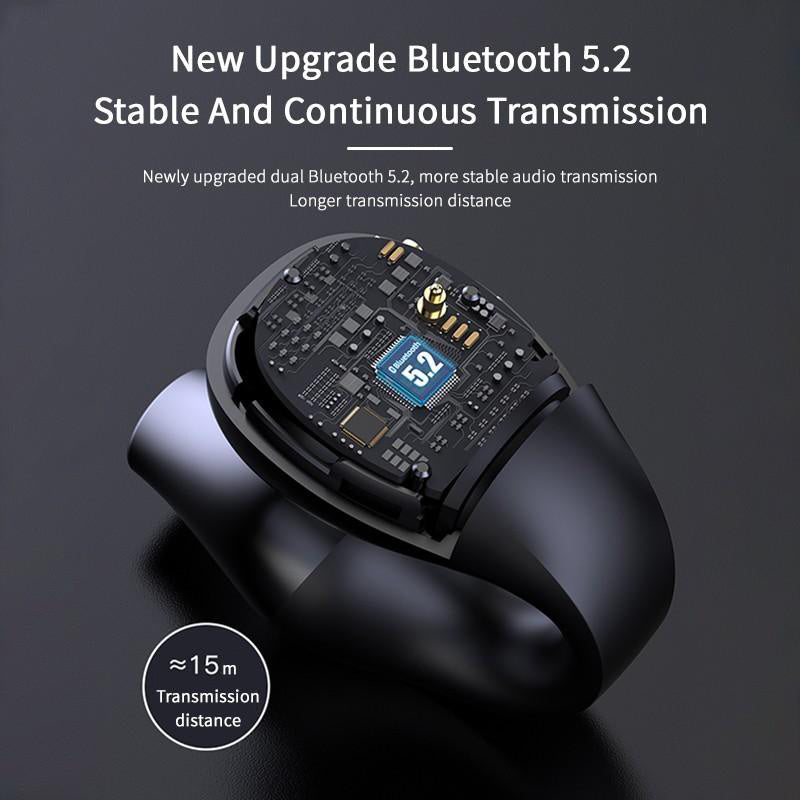 Ear Clip Bone Conduction Headphone Bluetooth-compatible 5.2 HIFI Wireless Earphone Touch Handsfree Sports Noise Cancelling He