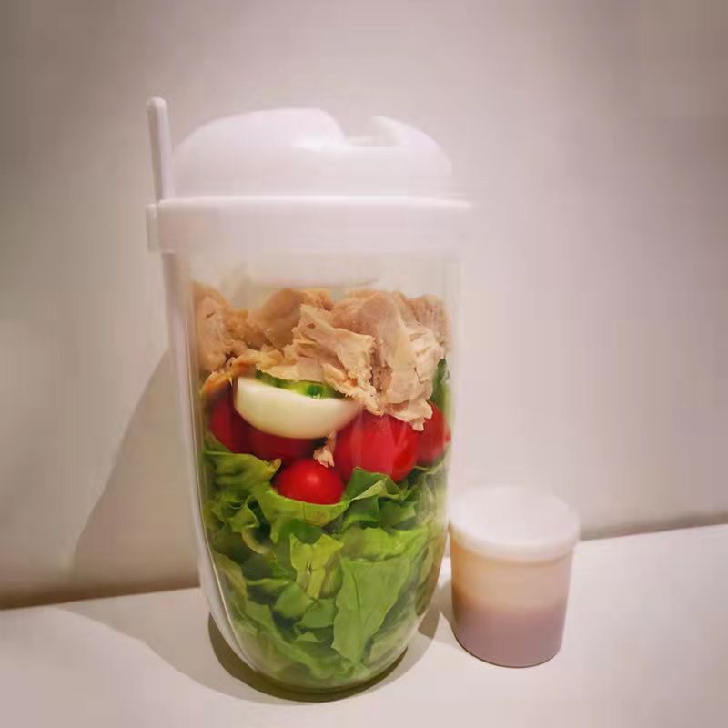 Breakfast Oatmeal Cereal Nut Yogurt Salad Cup Container Set With Fork Sauce Cup Lid Bento Food Taper Bowl Lunch Box 9727f79a