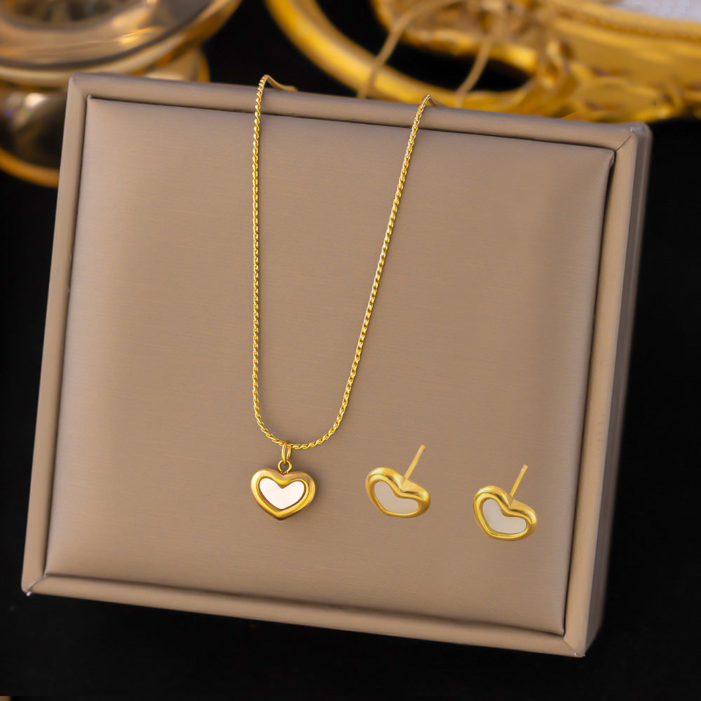 Stainless Steel Necklace Earrings Women's Jewelry Suit 972cb2bf 99d2 4c25 82bb dabec0a123e8