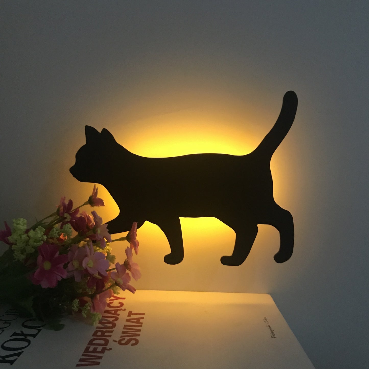 LED Animal Dog Cat Night Light Kitten Smart Sound Sensor Control Wall Lamp Home Corridor Balcony Night Lamp Baby Kids Sleep L