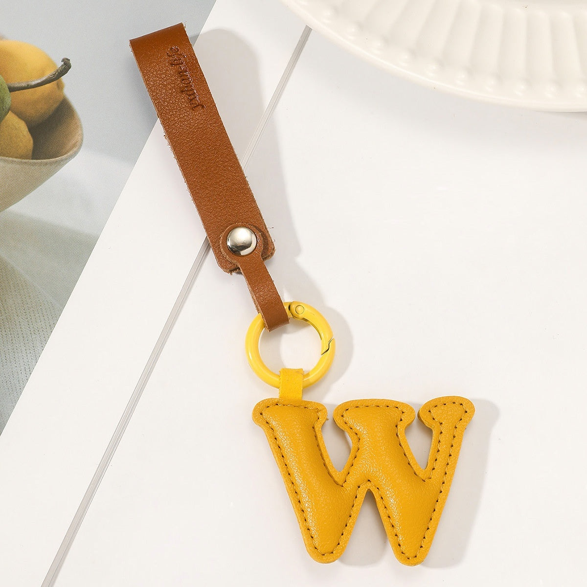 Fashion All-Match 26 Full Letter Leather Key Chain Pendant 992a86de edee 41fb 9778 5525cc5ff47b