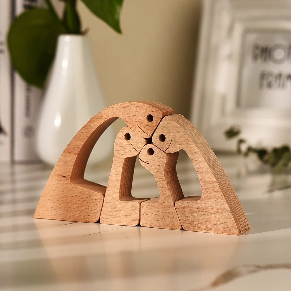 DIY Figurine Wood Dog Ornament Sculpture Home Decoration A Man A Dog Wood Sculpture Christmas Gifts Model Decor 99f4e1a5 1224