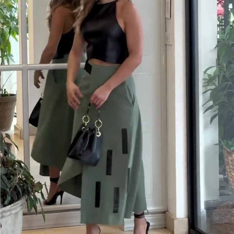 Summer New Fashion Halter Short Dress Fashionable Skirt Two-piece Set 9b3011e8 3c73 4a0b 9042 65e8fc9f7c20