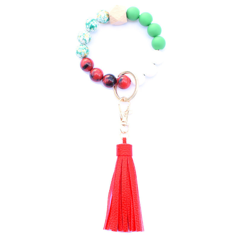 Creative Wooden Bead Bracelet Keychain 9b70163d 767e 4718 a6af ec2e03567c87