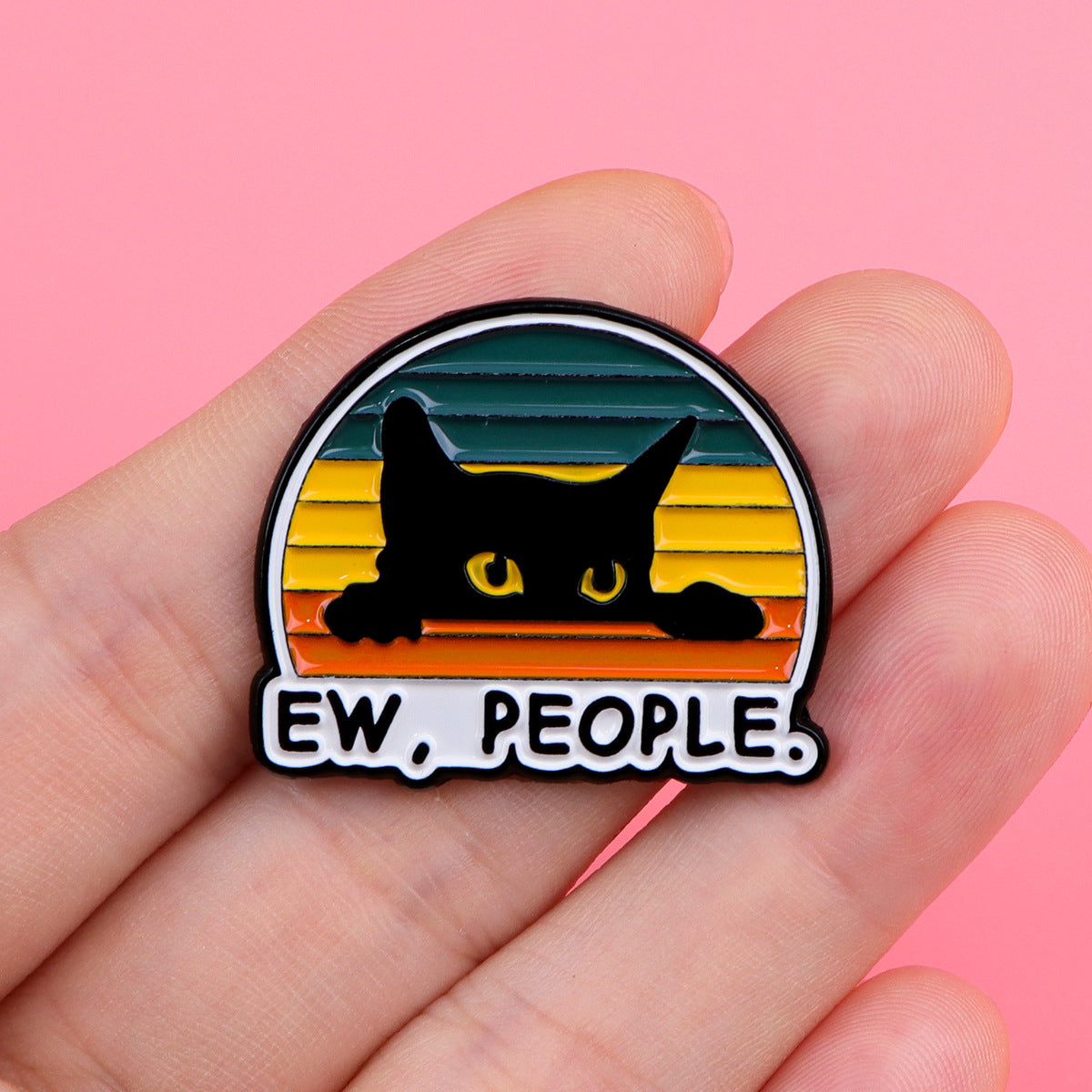 Creative Cartoon Cute Black Cat Alloy Brooch