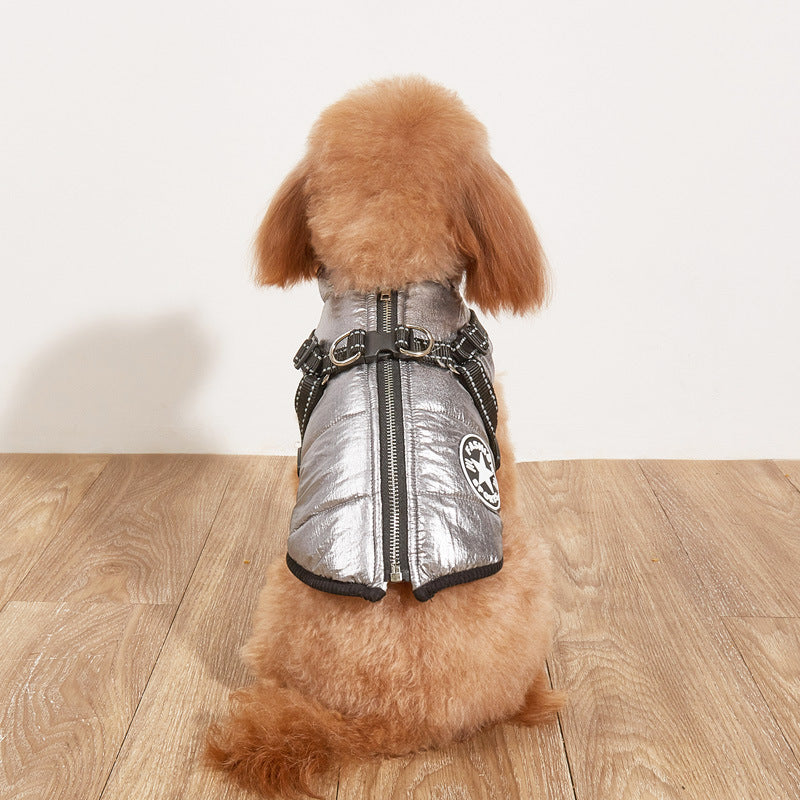 Pet Warm Dog Cotton-padded Clothes Fleece-lined Thickened Reflective Gallus 9e1d33d6 5e17 4dfc b113 a901fc7ffc56 4ae25e6c 72d