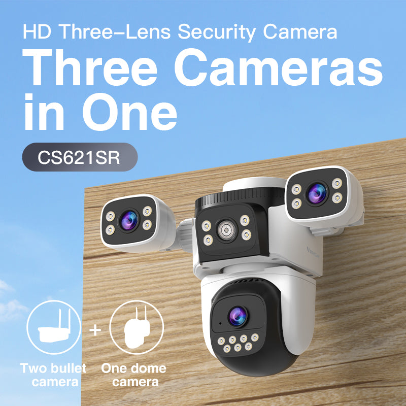 Tri - Lens Guardian: Unrivaled 360° Security Camera for All Scenarios CS621SR 11