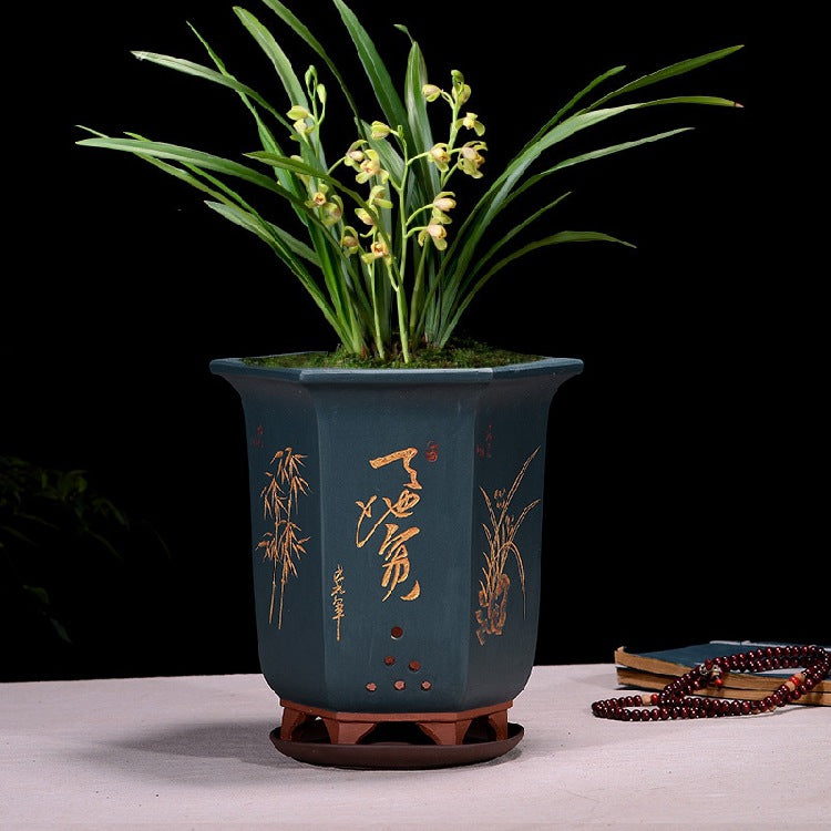 Fine Zisha Flowerpot Hand-carved Hexagonal O1CN010OkY7w1egFNOnDHK8 2212464373900 0 cib