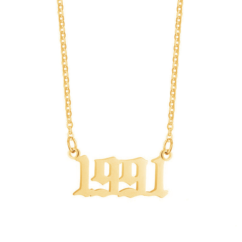 18K Stainless Steel 1990-2020 Year Necklace - HD Wireless Product #5