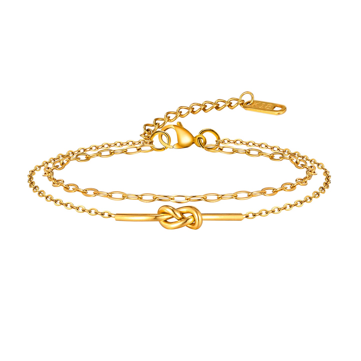 Versatile New Stainless Steel Women's Double-layer Knotted Twin Bracelet O1CN01CpdcV01aRohHKZCM7 2214540593327 0 cib