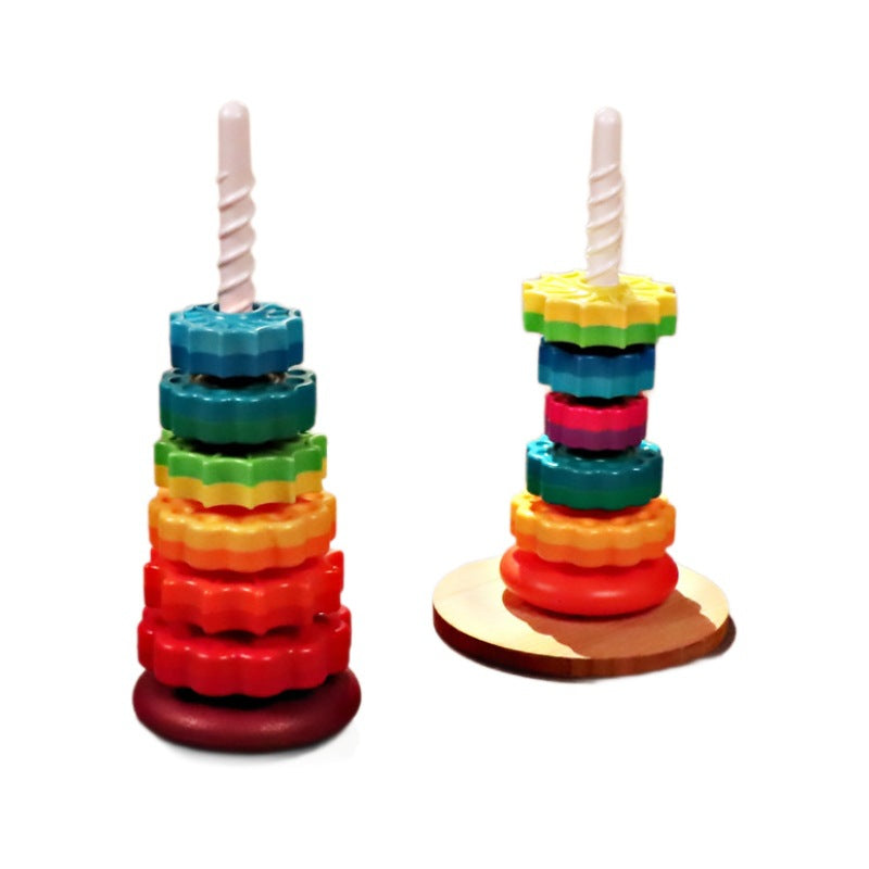Rainbow Rotating Tower Toy Baby Early Education Intellectual Development Intelligence Ferrule O1CN01GMSnwP1YCaKQZYB1V 302297