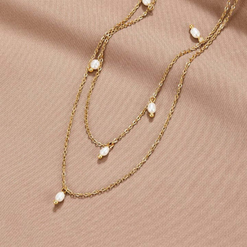 Women's 18K Gold-plated Natural Pearl Double-layer Twin Necklace O1CN01Jgc6HW22LEF0CPjI7 969377103 0 cib