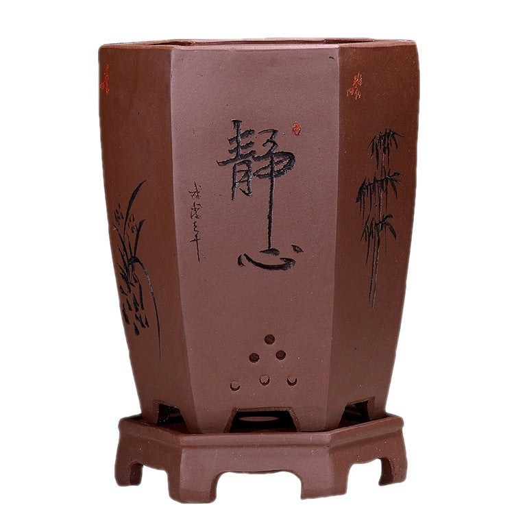 Fine Zisha Flowerpot Hand-carved Hexagonal O1CN01Kw5Z3r1oJ1ZGguSyT 2215530875203 0 cib