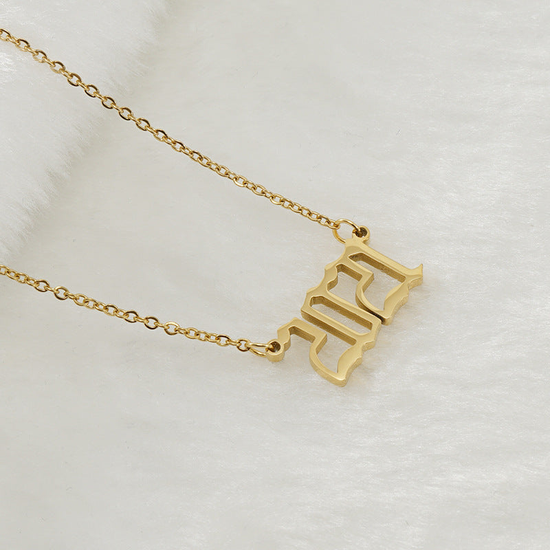 18K Stainless Steel 1990-2020 Year Necklace - HD Wireless Product #35