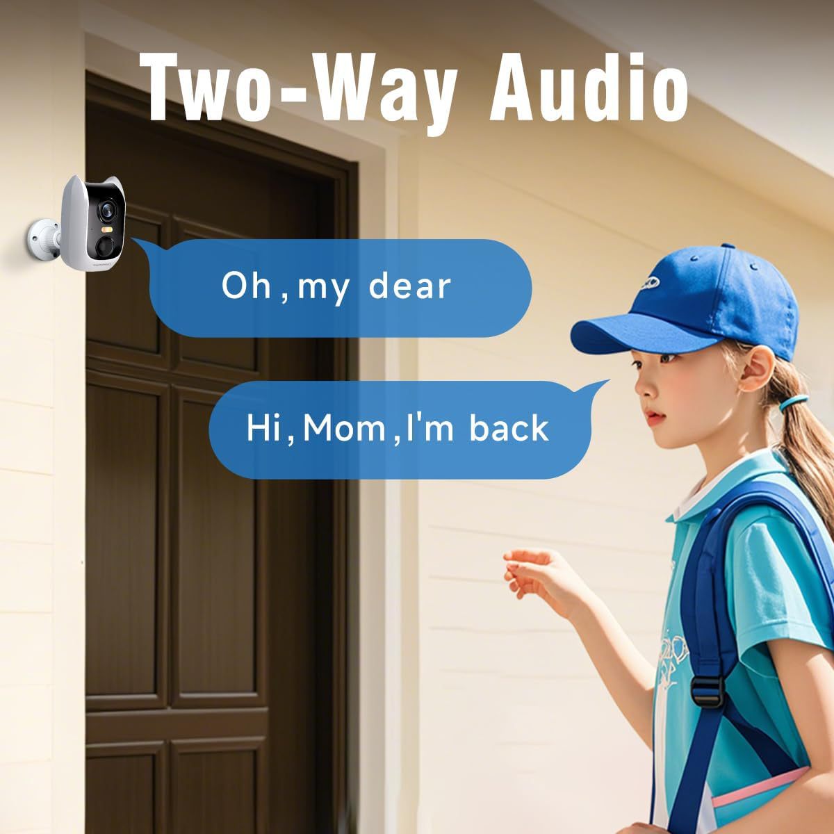 4MP Wireless Home Battery Camera Outdoor Waterproof WiFi Color Night Vision Surveillance Camera - 图片 3