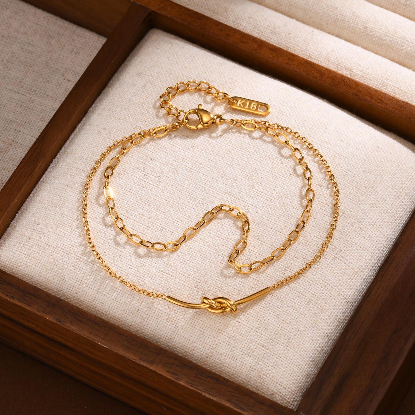 Versatile New Stainless Steel Women's Double-layer Knotted Twin Bracelet O1CN01ePBrP91aRohJYMk2s 2214540593327 0 cib