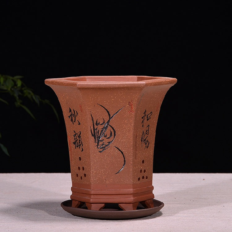 Fine Zisha Flowerpot Hand-carved Hexagonal O1CN01i7CtbC1ch2wH8Atxg 2215537733631 0 cib